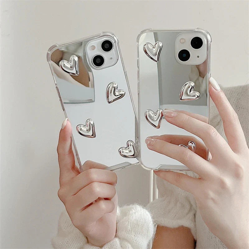 Silver Diamond Heart Case - ThePhoneCart