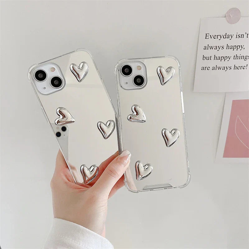 Silver Diamond Heart Case - ThePhoneCart