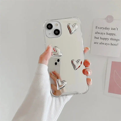 Silver Diamond Heart Case - ThePhoneCart