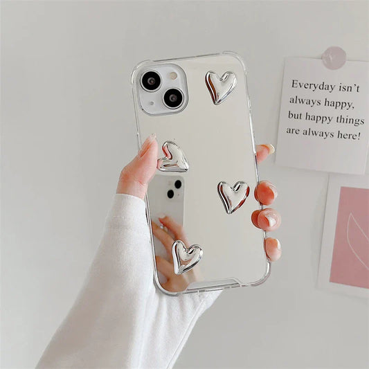 Silver Diamond Heart Case - ThePhoneCart