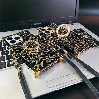 Luxury Gold Leopard Case For Samsung with Ring Holder - ThePhoneCart
