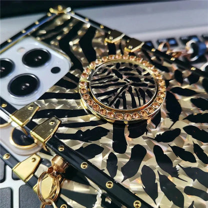 Luxury Gold Leopard Case For Samsung with Ring Holder - ThePhoneCart