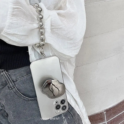 Silver Stone Matte Case With Charm - ThePhoneCart