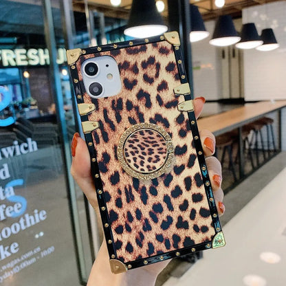 luxury-leopard-brown-square-case - ThePhoneCart